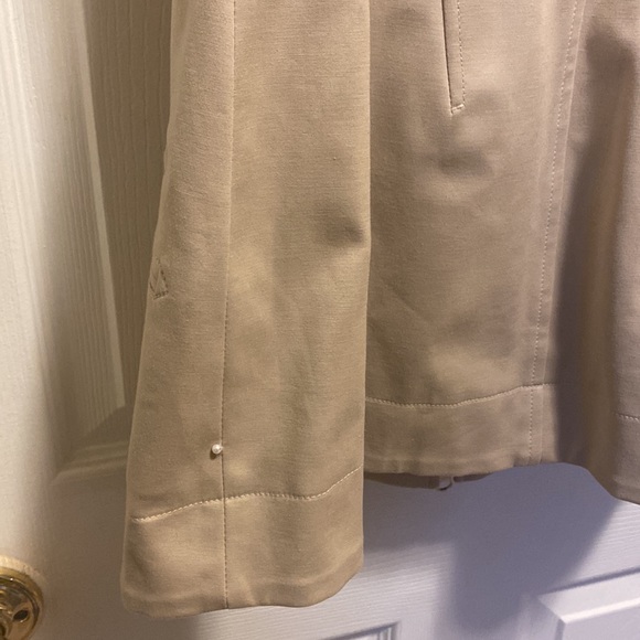 NWT Pearl by Lela Rose Navy khaki Long Vest jacket double zipper vest size 0 - Picture 4 of 9